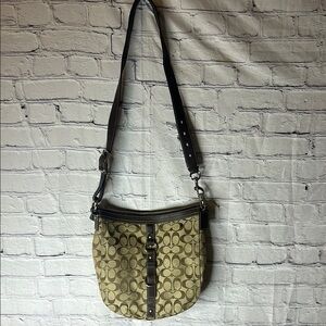 Coach Chelsea signature brown canvas shoulder bag